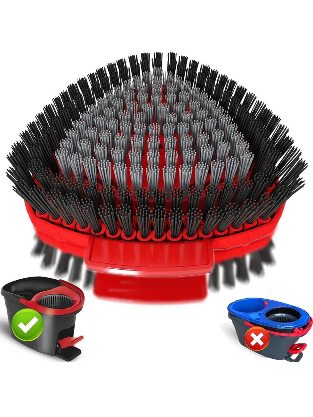 BRAND NEW Red Scrubbing Brush Head Replacement Universal Floor Scrub Attachment